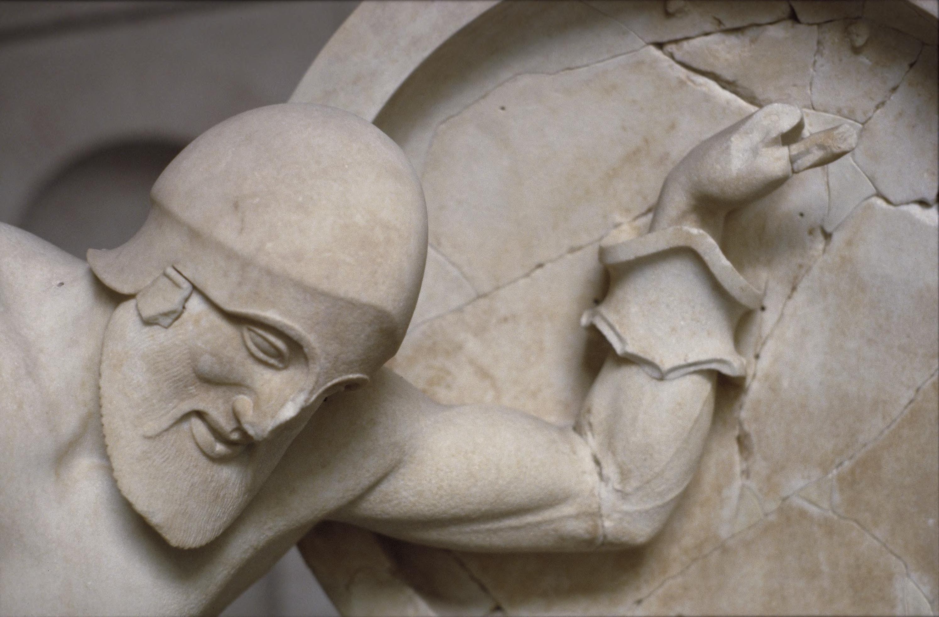 Detail of fallen warrior, Temple of Aphaia